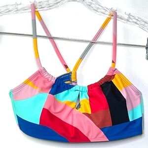 NWT No Boundaries Geometric Print Color Blocked Two Piece Bikini Swimsuit Set M